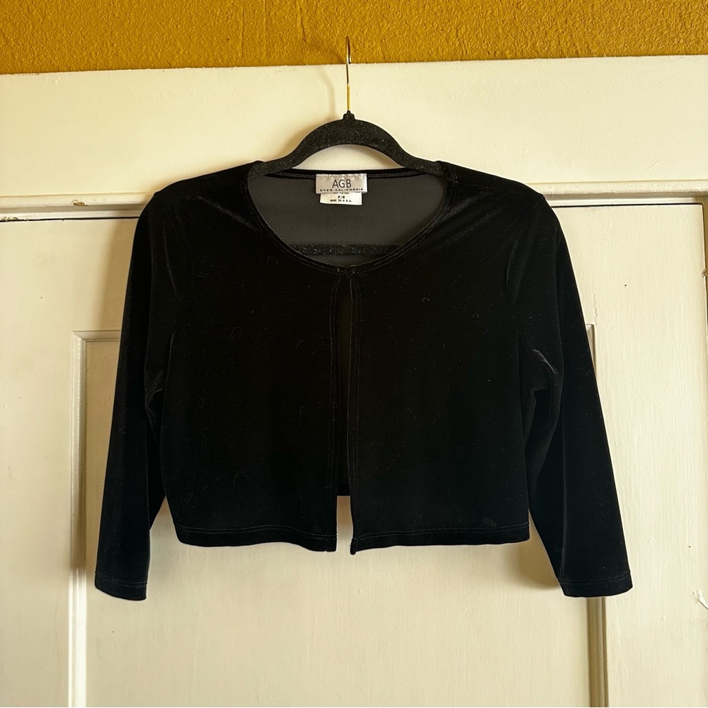 Vintage 90s velvet black shrug cardigan